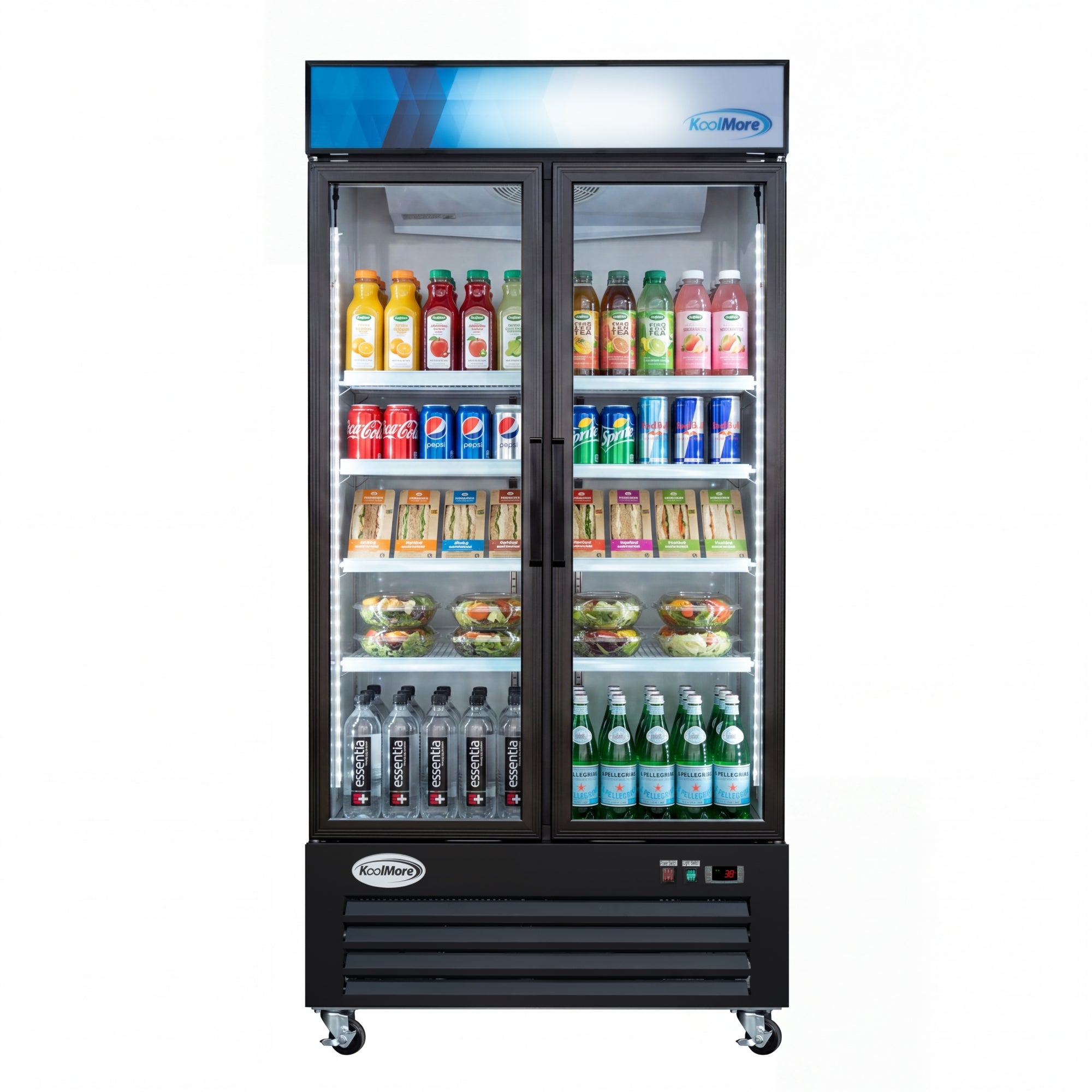 40 in. 33 Cu. Ft. Commercial Merchandiser Refrigerator with Swing Doors, LED Lighting in Black