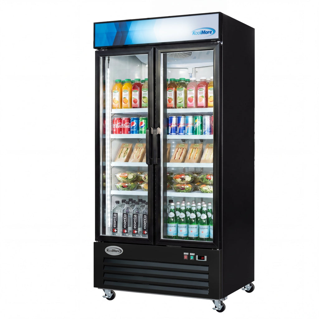 40 in. 33 Cu. Ft. Commercial Merchandiser Refrigerator with Swing Doors, LED Lighting in Black