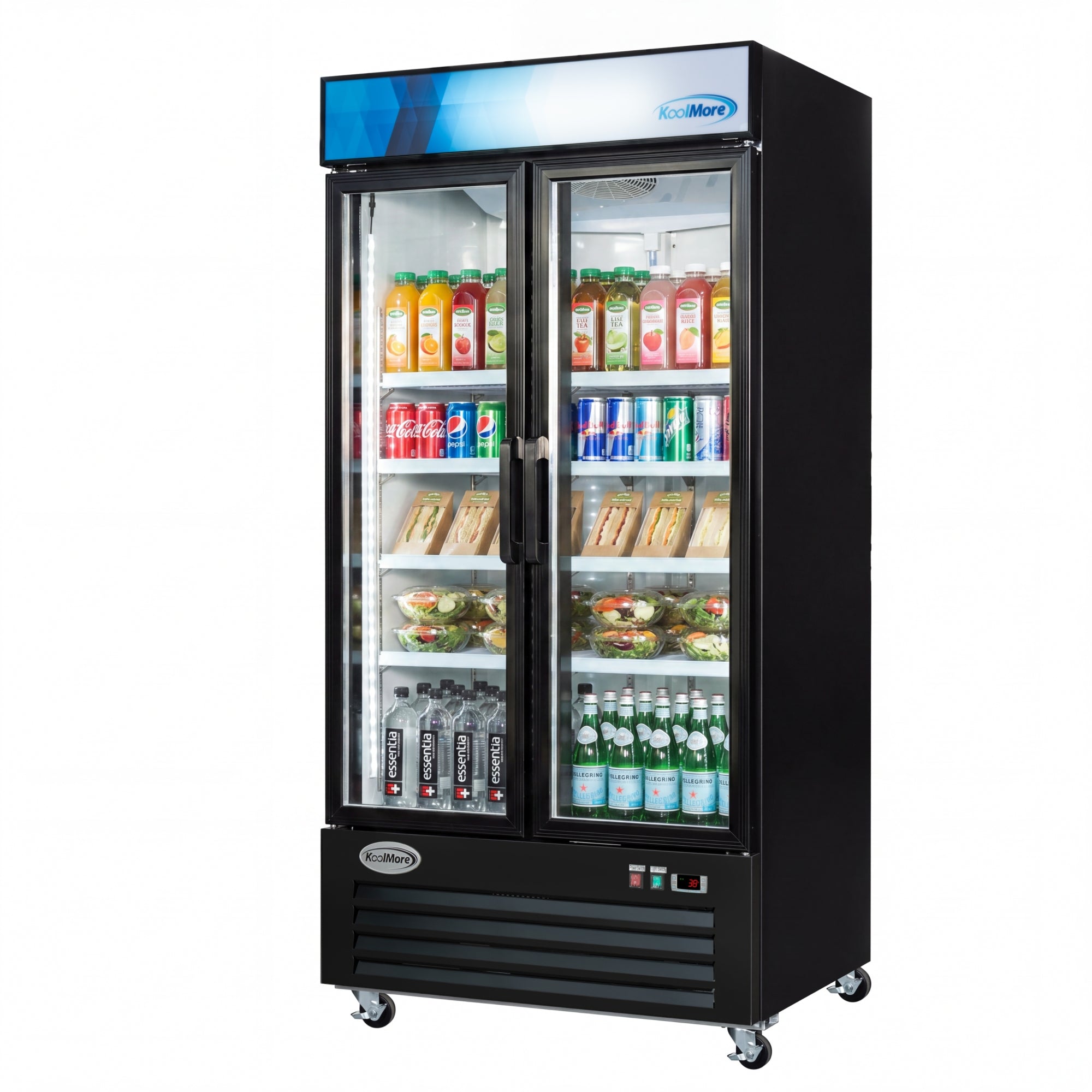40 in. 33 Cu. Ft. Commercial Merchandiser Refrigerator with Swing Doors, LED Lighting in Black