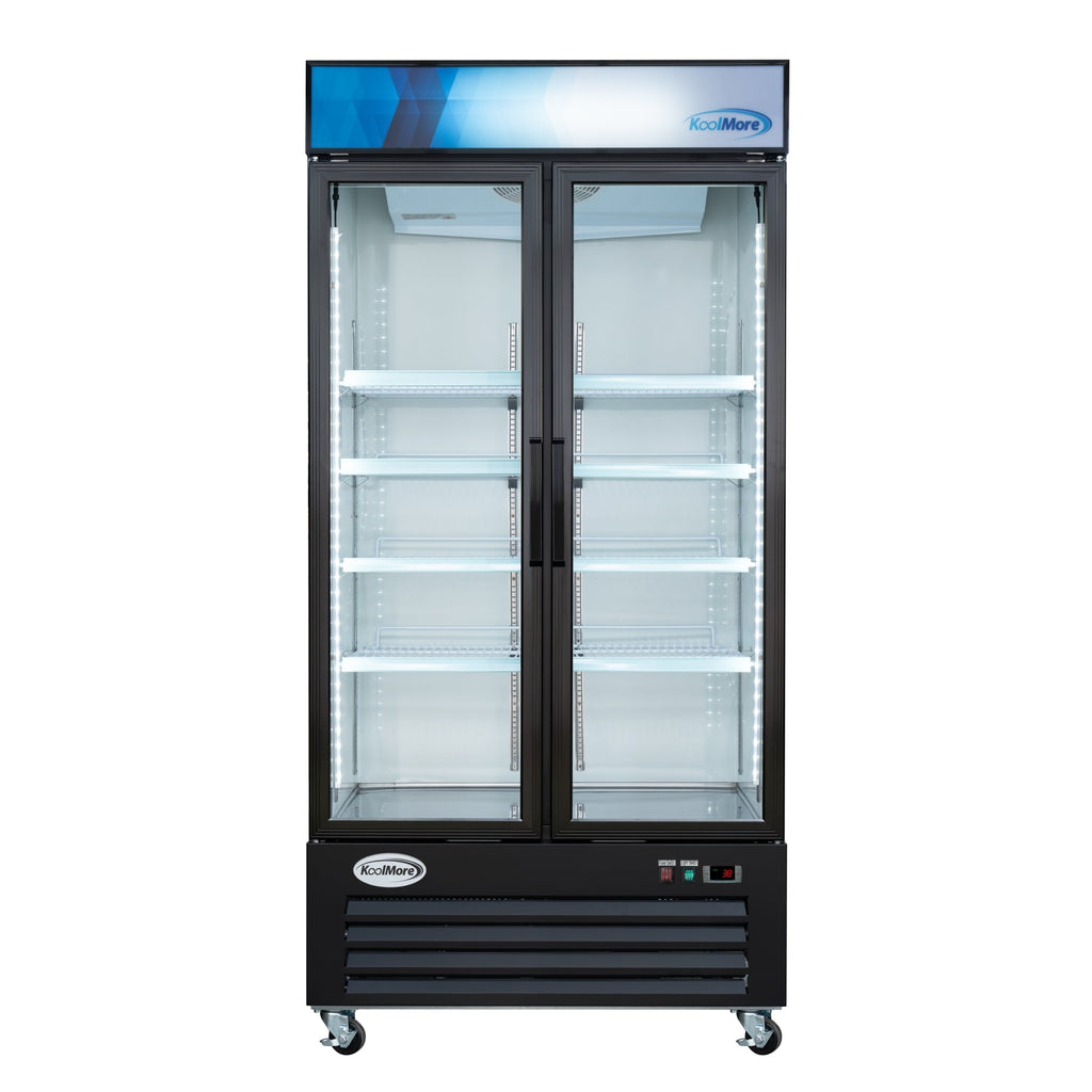 40 in. 33 Cu. Ft. Commercial Merchandiser Refrigerator with Swing Doors, LED Lighting in Black
