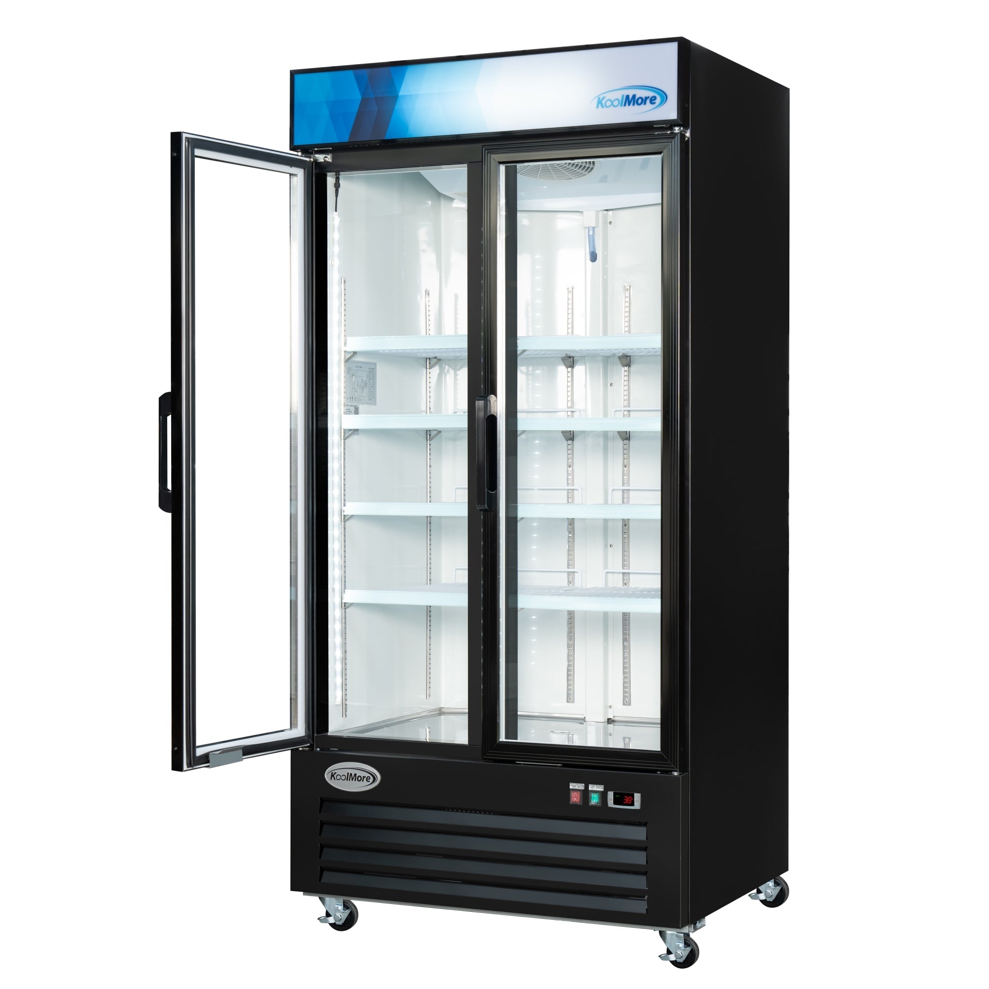 40 in. 33 Cu. Ft. Commercial Merchandiser Refrigerator with Swing Doors, LED Lighting in Black