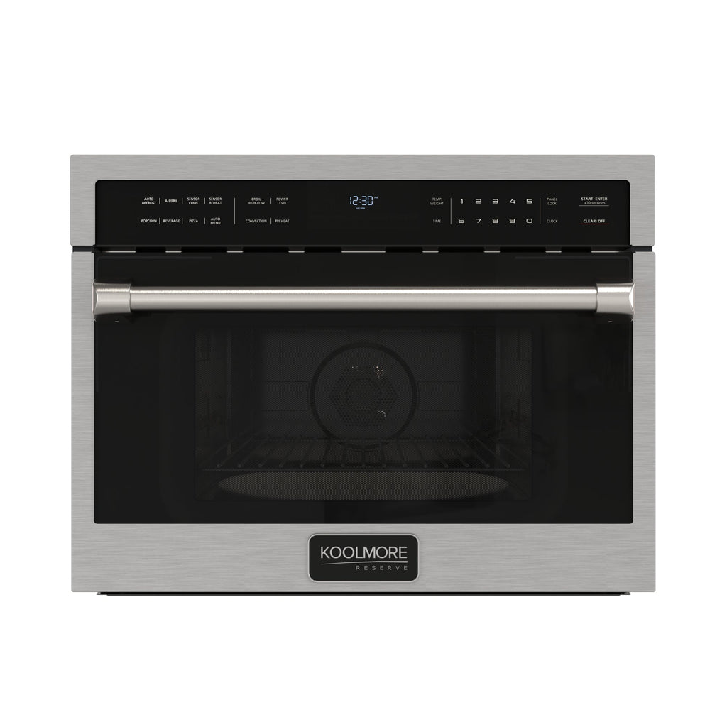 KoolMore Reserve 24 in. Built-In Microwave Convection Oven with Air Fry, 3-in-1 Combo, Sensor Cook, Soft-Close Door, 1.6 cu. ft. in Stainless Steel