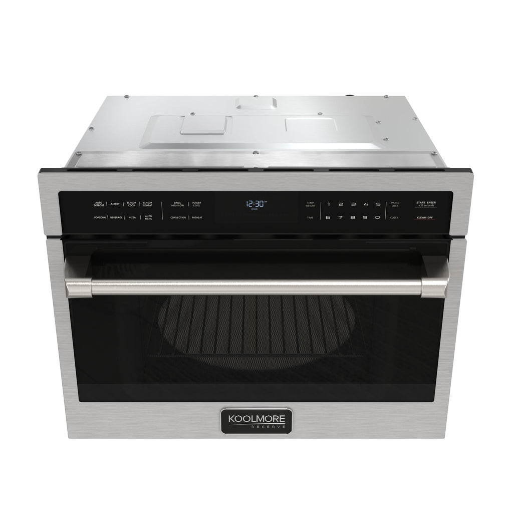 KoolMore Reserve 24 in. Built-In Microwave Convection Oven with Air Fry, 3-in-1 Combo, Sensor Cook, Soft-Close Door, 1.6 cu. ft. in Stainless Steel