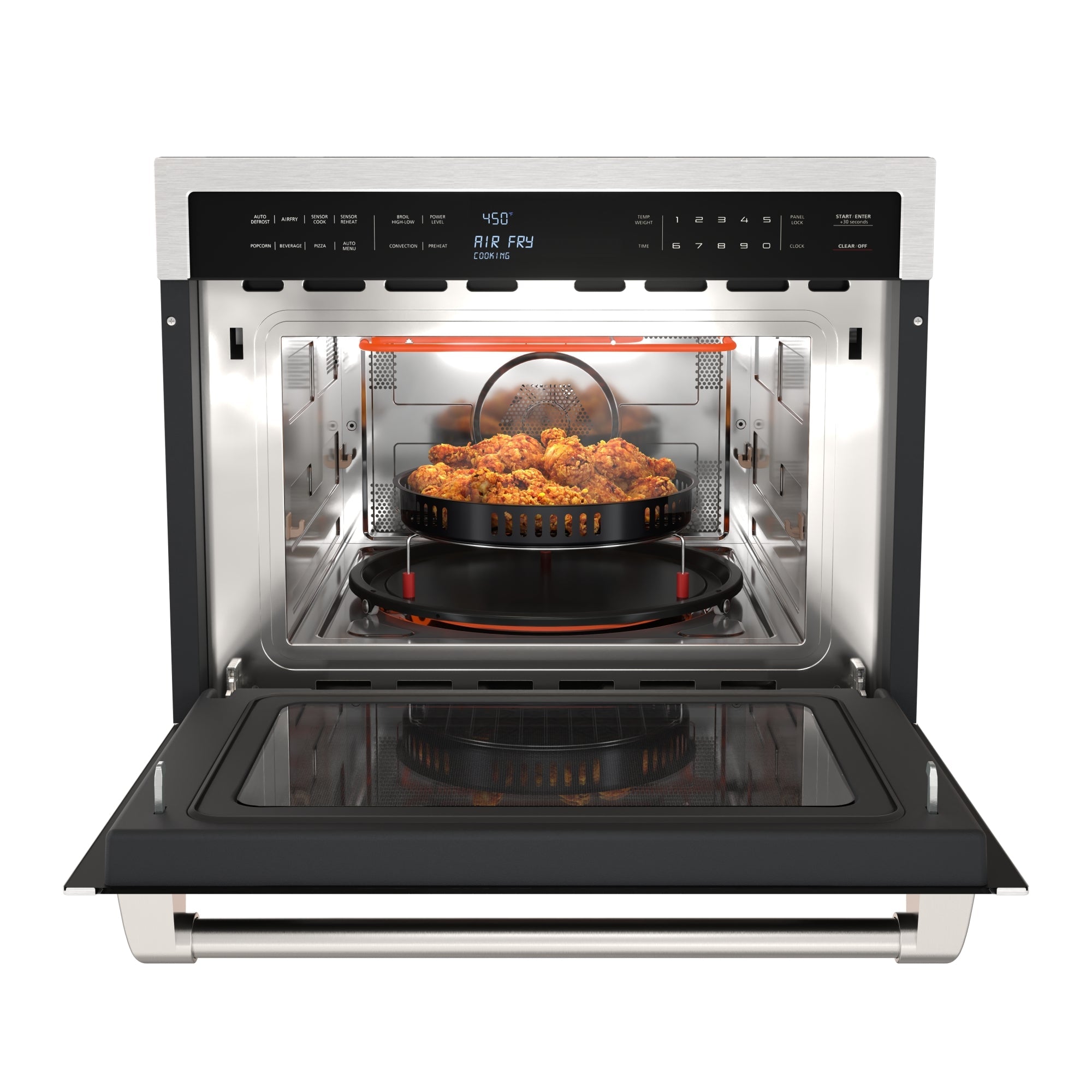 KoolMore Reserve 24 in. Built-In Microwave Convection Oven with Air Fry, 3-in-1 Combo, Sensor Cook, Soft-Close Door, 1.6 cu. ft. in Stainless Steel