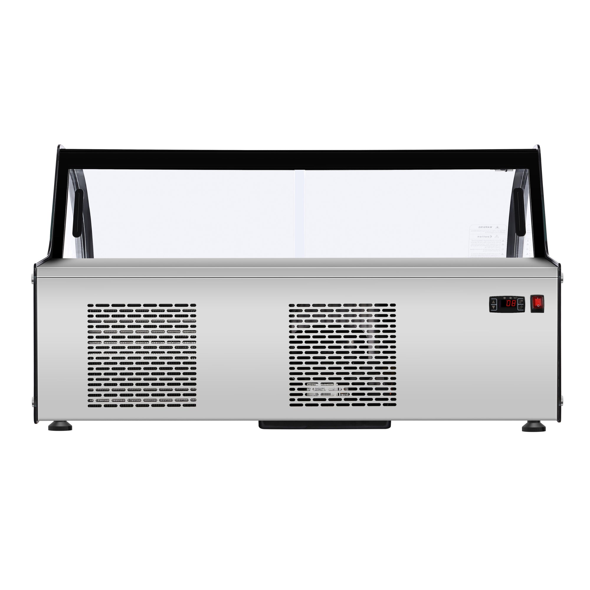 46 in. Countertop Gelato Display Case with 6 Pans and Built-in Glass Sneeze Guard in Stainless-Steel
