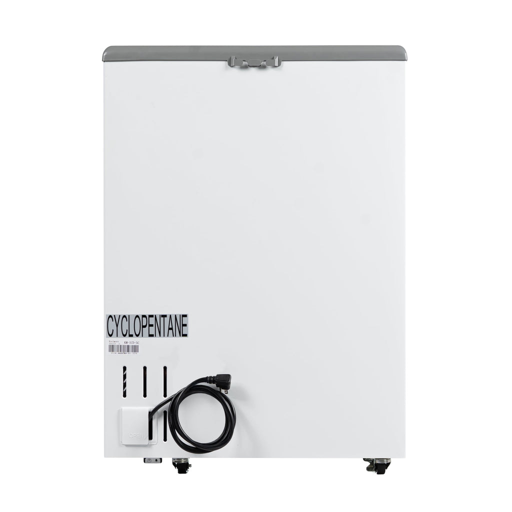 24 in. Commercial Flat Top Ice Cream Display Freezer, 5 Cu. Ft. in White