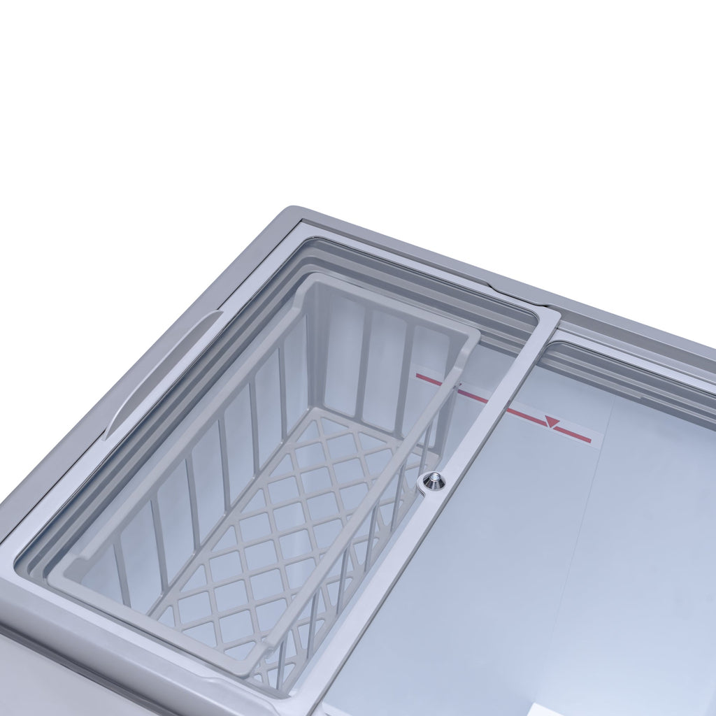 24 in. Commercial Flat Top Ice Cream Display Freezer, 5 Cu. Ft. in White