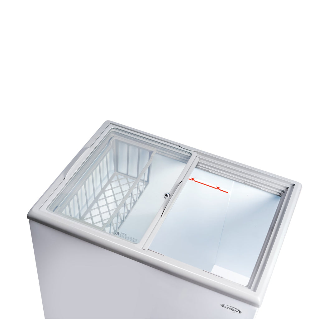 30 in. Commercial Flat Top Ice Cream Display Freezer, 7 Cu. Ft. in White
