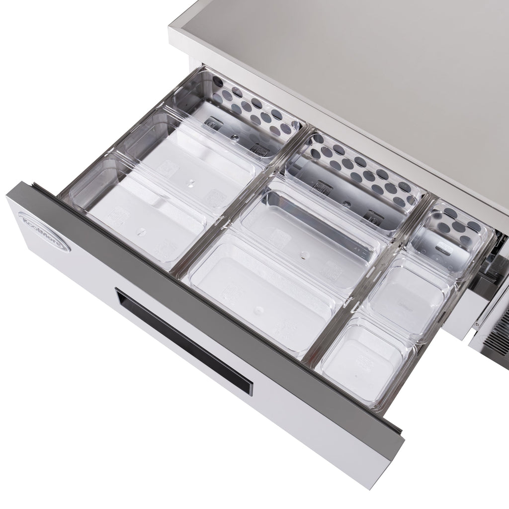 48 in. 2-Drawer Commercial Chef Base Freezer in Stainless-Steel