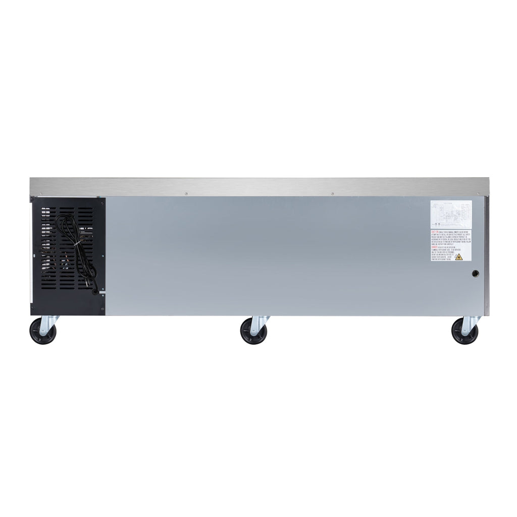 72 in. 4-Drawer Commercial Chef Base Freezer in Stainless-Steel