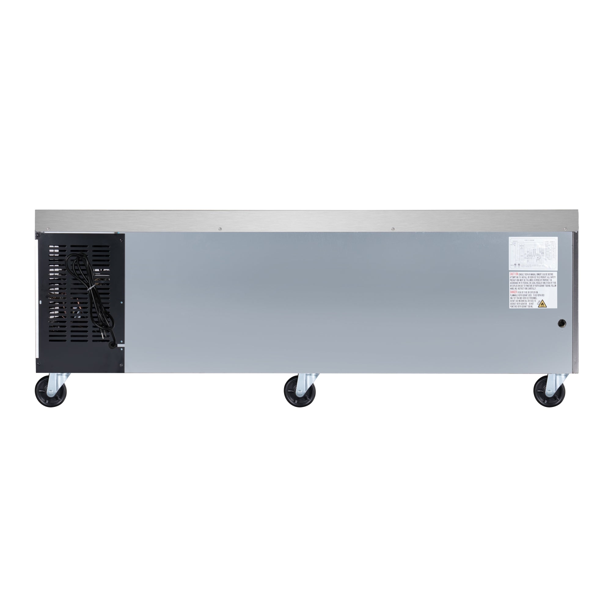72 in. 4-Drawer Commercial Chef Base Freezer in Stainless-Steel