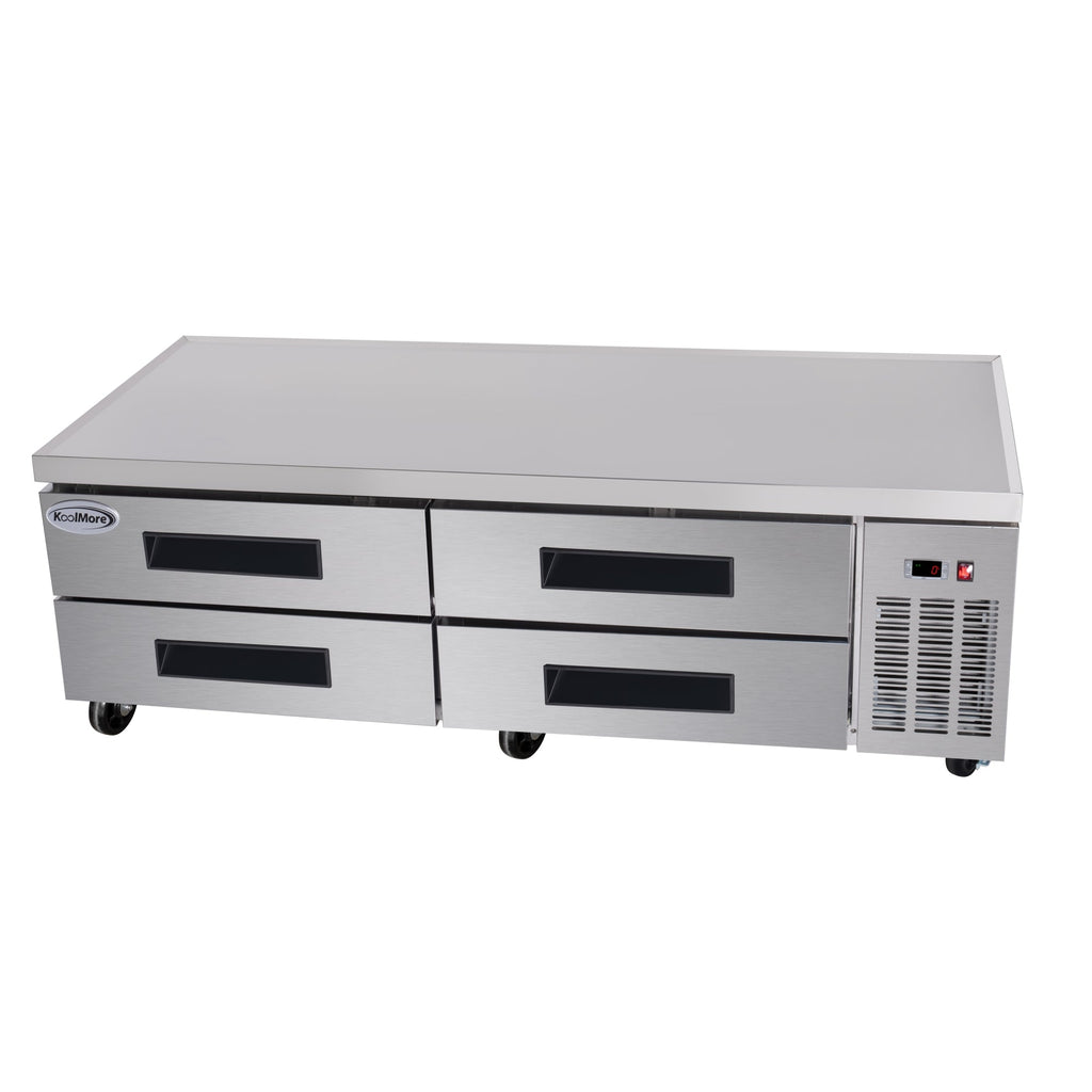 72 in. 4-Drawer Commercial Chef Base Freezer in Stainless-Steel