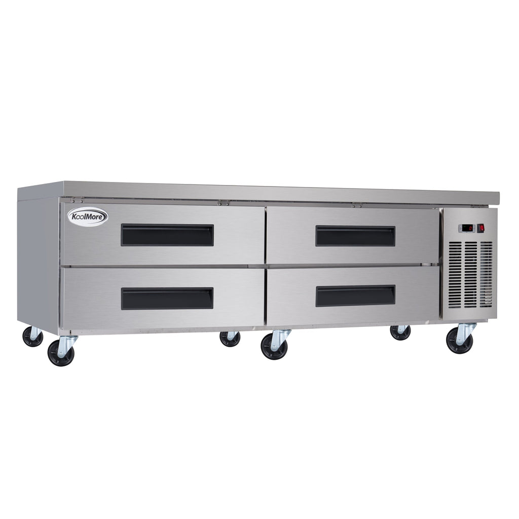 72 in. 4-Drawer Commercial Chef Base Freezer in Stainless-Steel