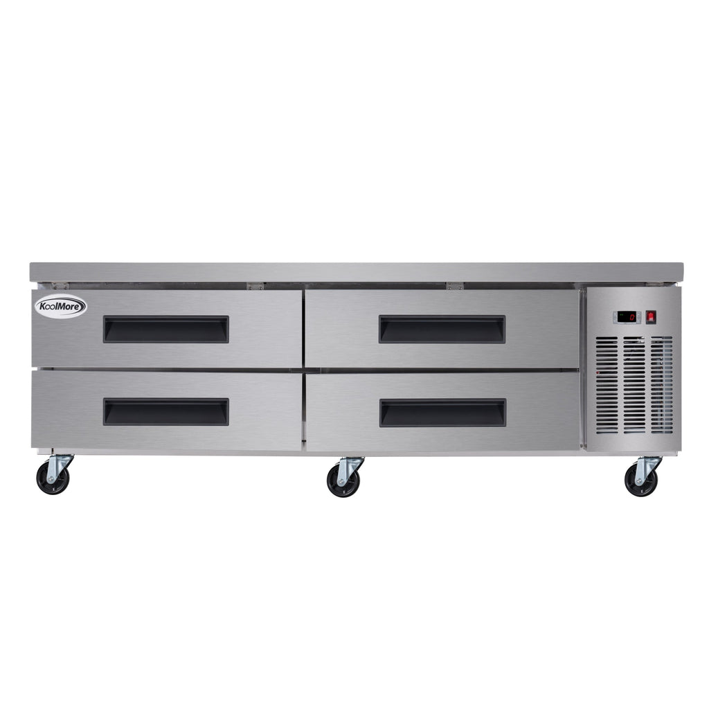 72 in. 4-Drawer Commercial Chef Base Freezer in Stainless-Steel