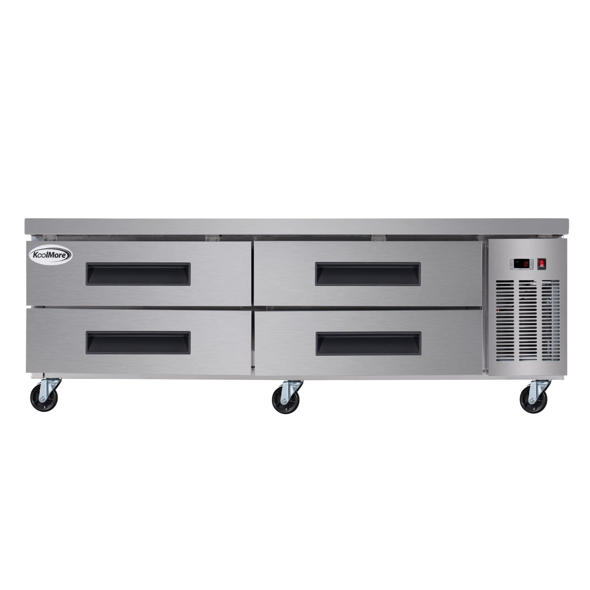 72 in. 4-Drawer Commercial Chef Base Freezer in Stainless-Steel