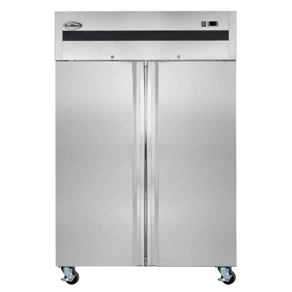 54 in. Two-Door Commercial Reach-In Freezer with Top-Mounted Compressor, 49 cu. ft. in Stainless-Steel