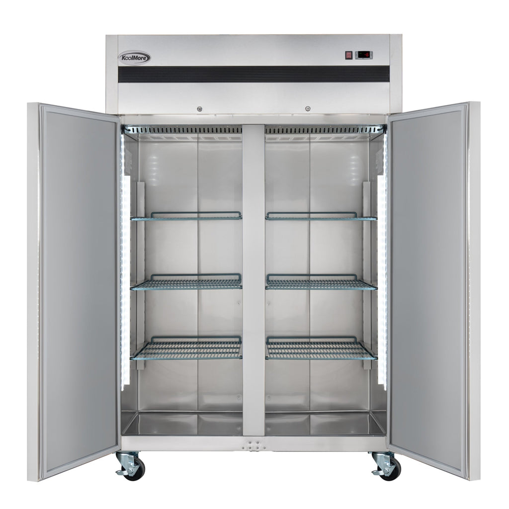 54 in. Two-Door Commercial Reach-In Freezer with Top-Mounted Compressor, 49 cu. ft. in Stainless-Steel