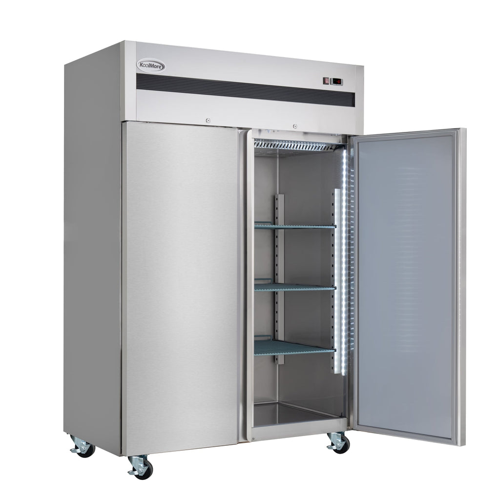 54 in. Two-Door Commercial Reach-In Freezer with Top-Mounted Compressor, 49 cu. ft. in Stainless-Steel