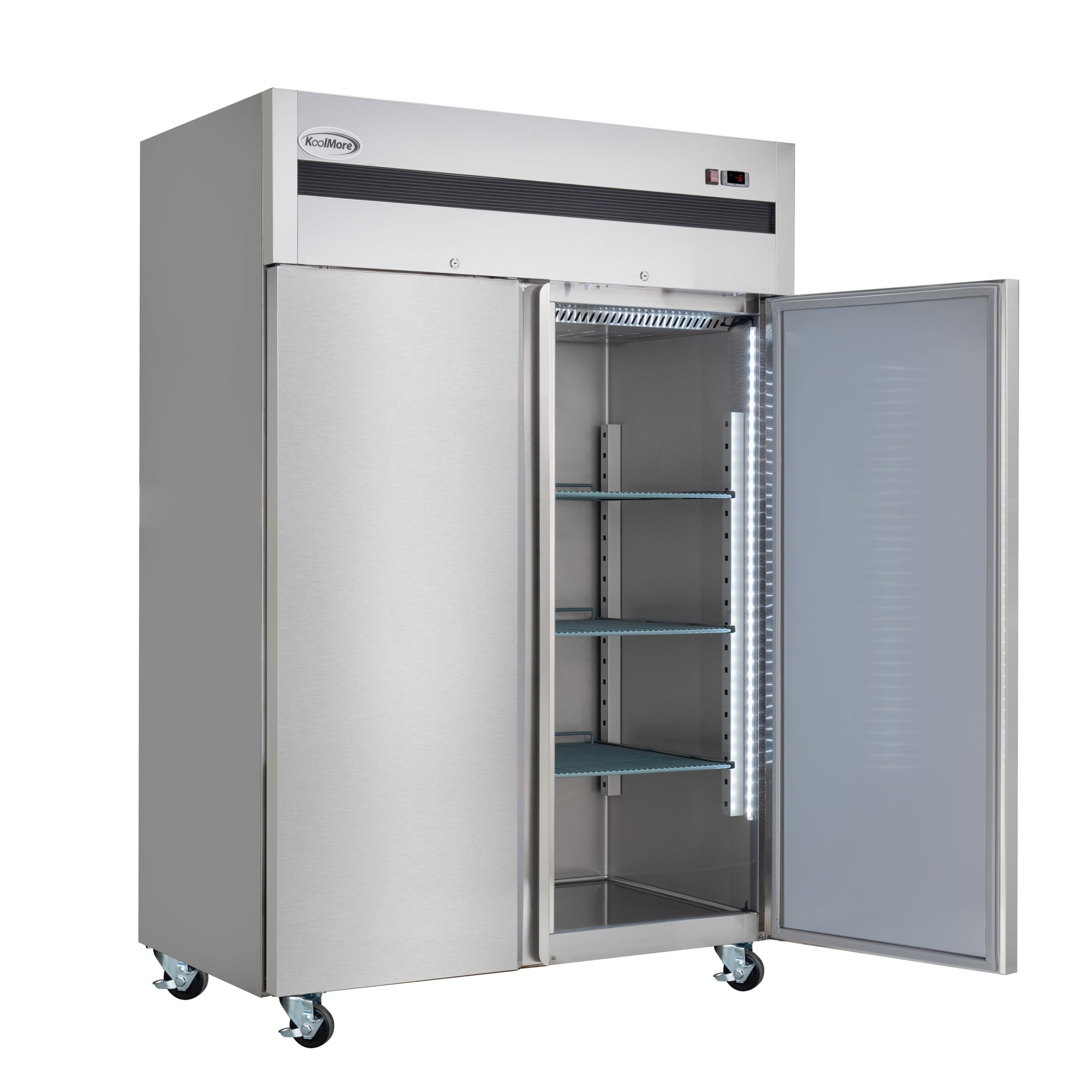 54 in. Two-Door Commercial Reach-In Freezer with Top-Mounted Compressor, 49 cu. ft. in Stainless-Steel