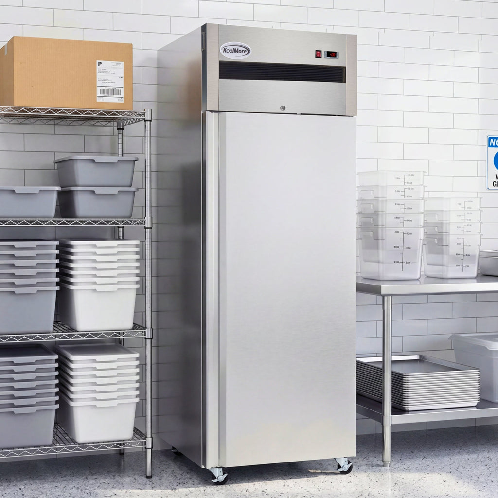 30 in. Solid Door Commercial Reach-In Freezer with Top-Mounted Compressor, 25 cu. ft. in Stainless-Steel