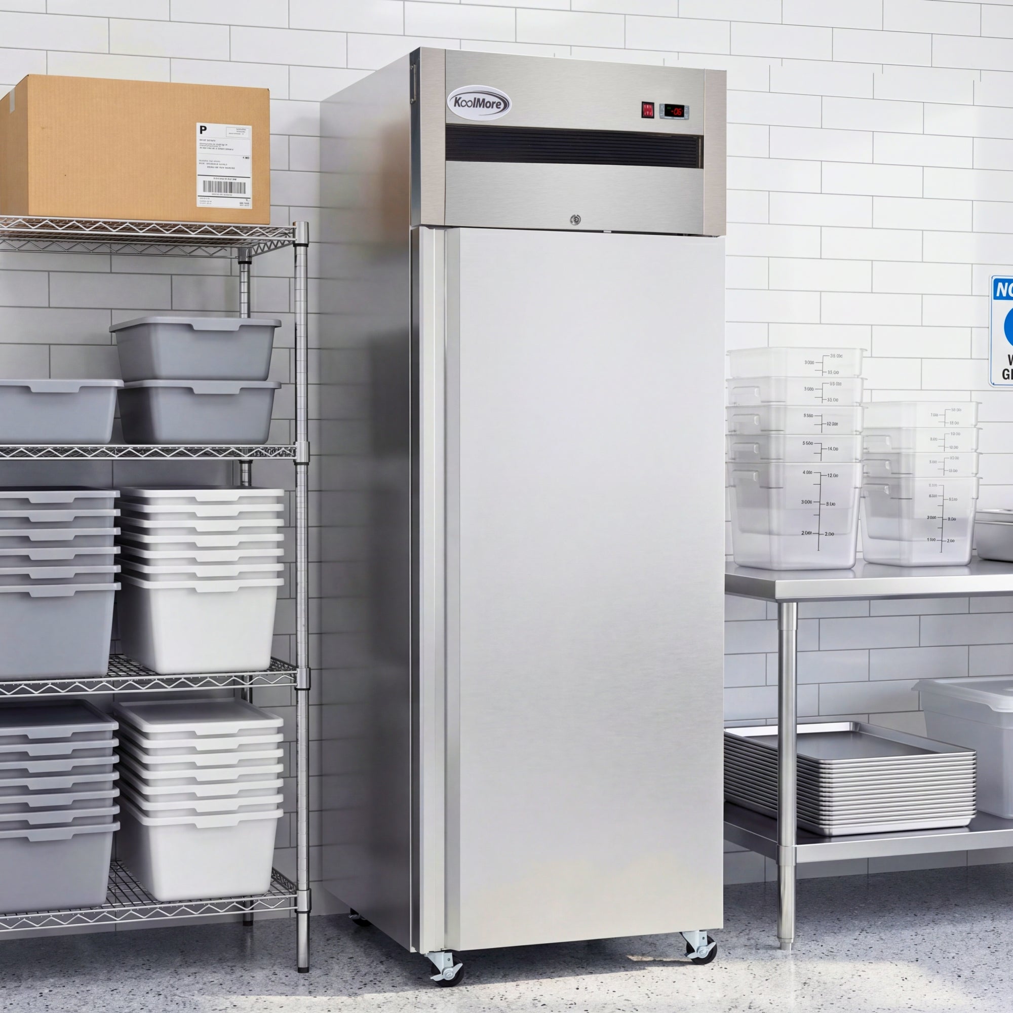 30 in. Solid Door Commercial Reach-In Freezer with Top-Mounted Compressor, 25 cu. ft. in Stainless-Steel
