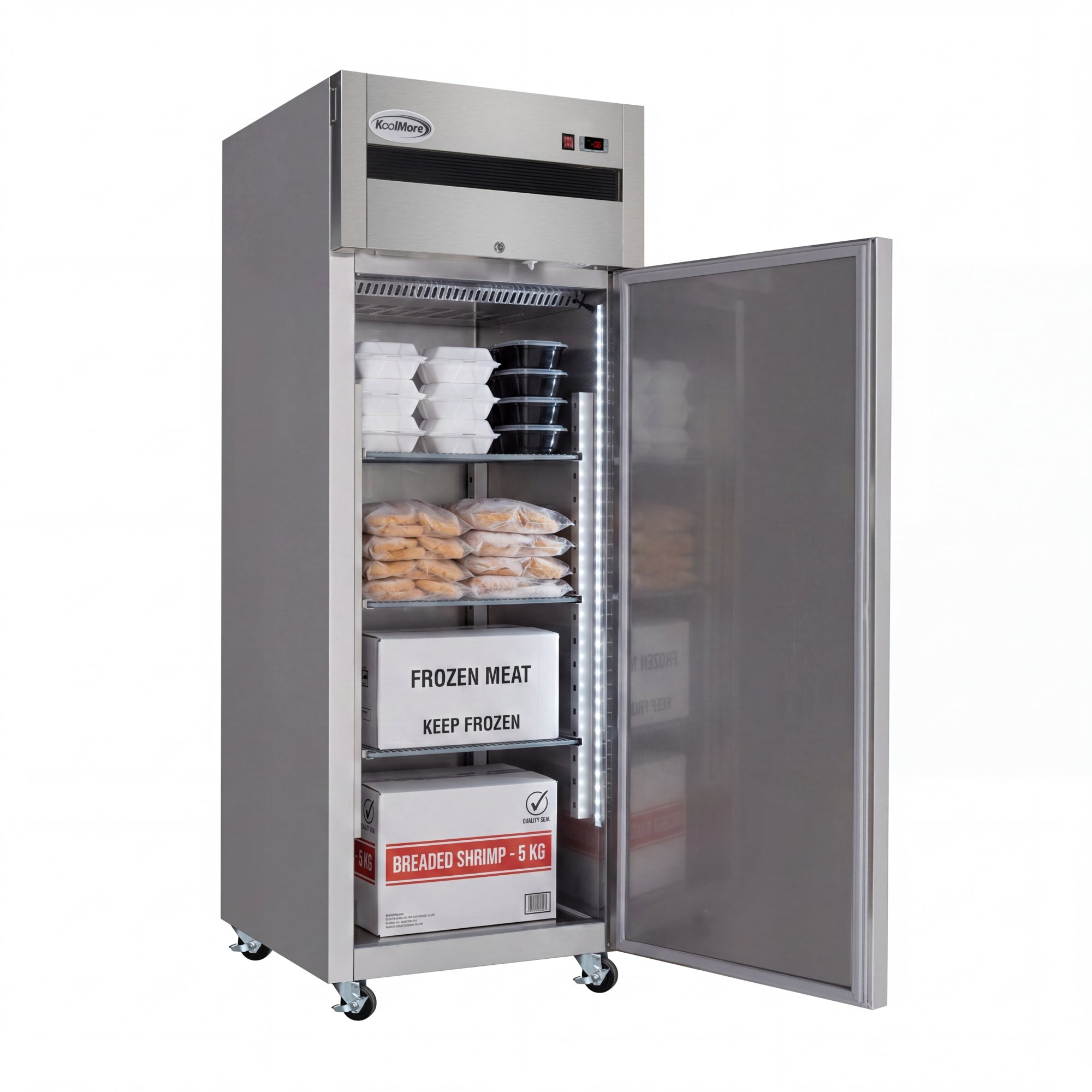 30 in. Solid Door Commercial Reach-In Freezer with Top-Mounted Compressor, 25 cu. ft. in Stainless-Steel