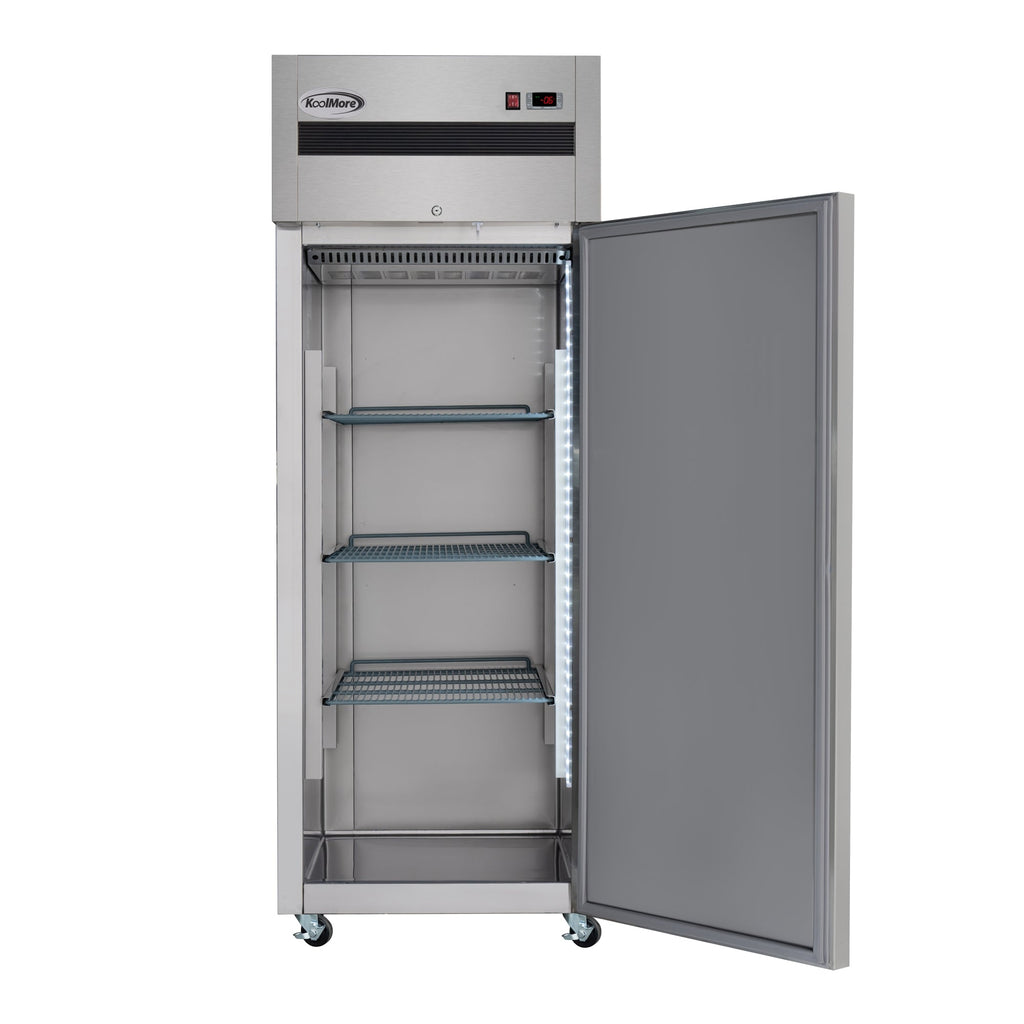 30 in. Solid Door Commercial Reach-In Freezer with Top-Mounted Compressor, 25 cu. ft. in Stainless-Steel