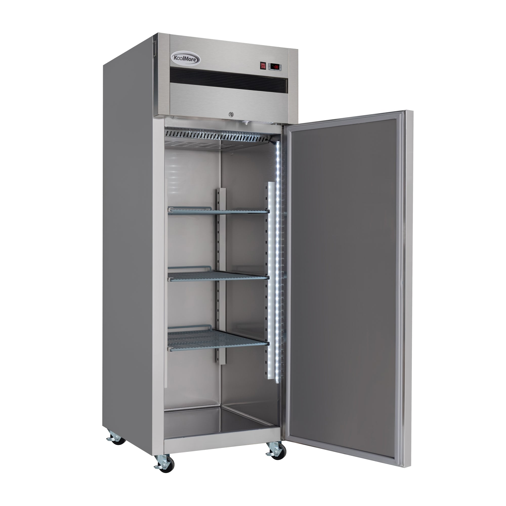 30 in. Solid Door Commercial Reach-In Freezer with Top-Mounted Compressor, 25 cu. ft. in Stainless-Steel
