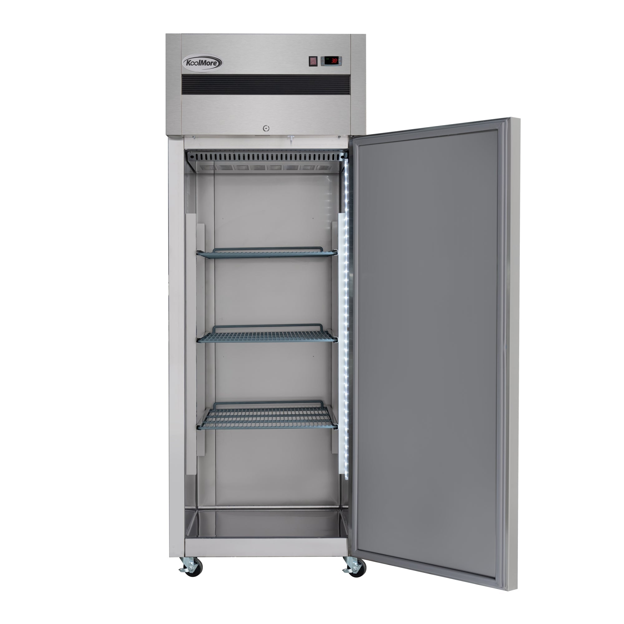 30 in. Solid Door Commercial Reach-In Refrigerator with Top-Mounted Compressor, 25 cu. ft. in Stainless-Steel