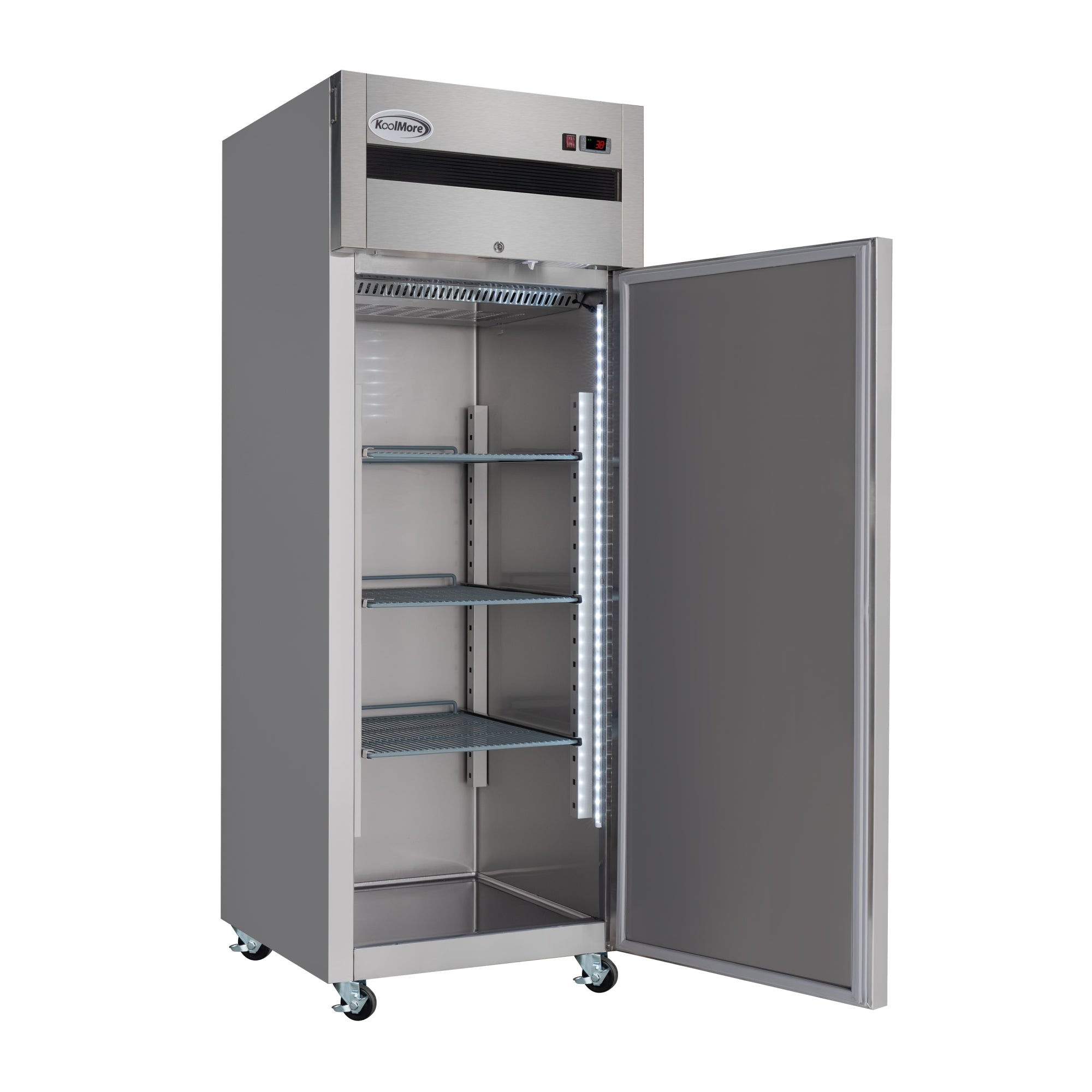 30 in. Solid Door Commercial Reach-In Refrigerator with Top-Mounted Compressor, 25 cu. ft. in Stainless-Steel