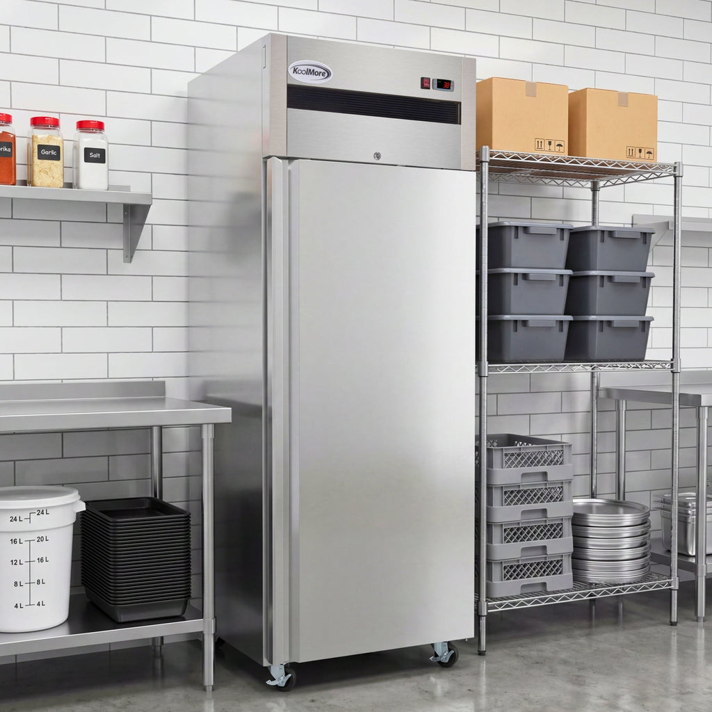 30 in. Solid Door Commercial Reach-In Refrigerator with Top-Mounted Compressor, 25 cu. ft. in Stainless-Steel