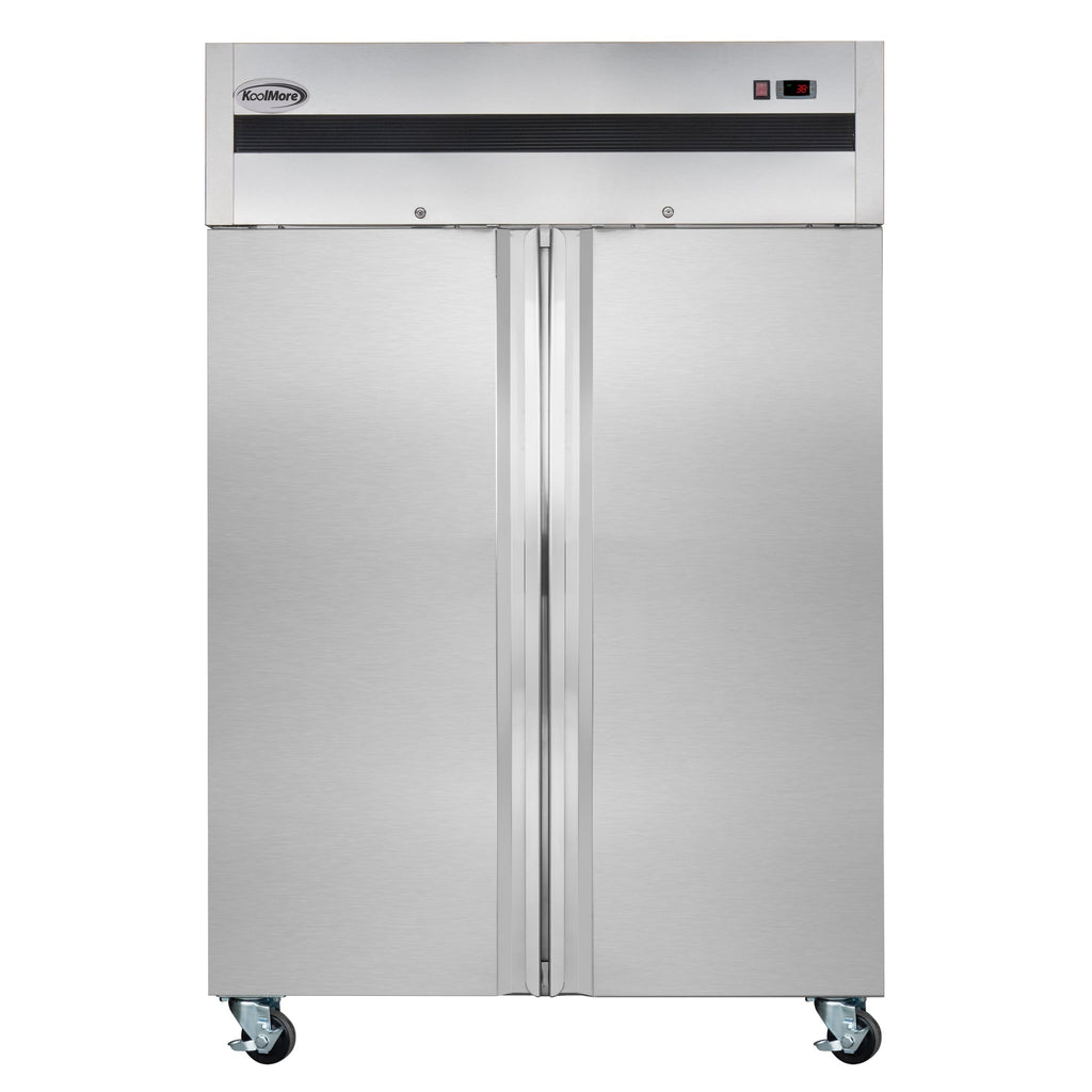 54 in. Two-Door Commercial Reach-In Refrigerator with Top-Mounted Compressor, 49 cu. ft. in Stainless-Steel
