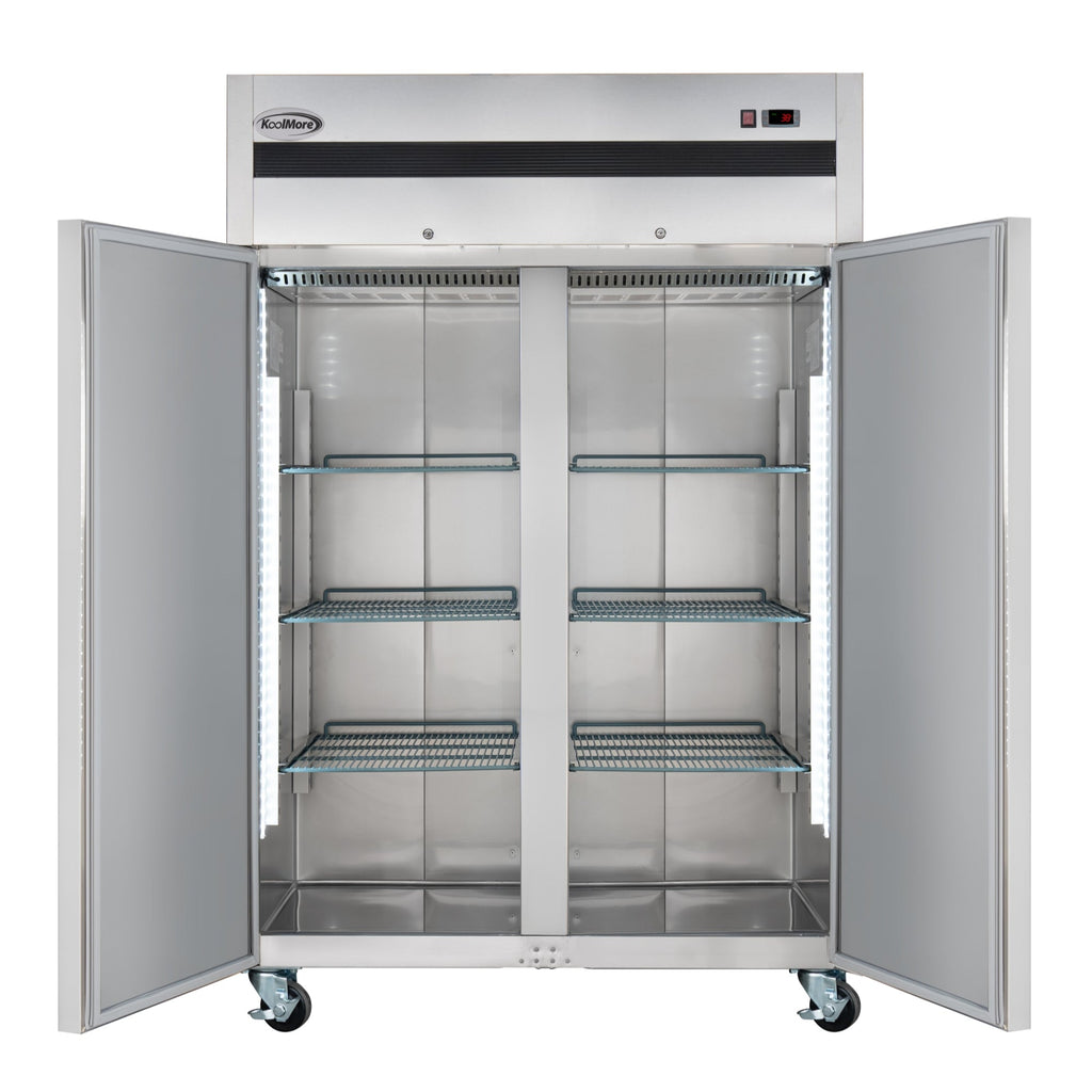 54 in. Two-Door Commercial Reach-In Refrigerator with Top-Mounted Compressor, 49 cu. ft. in Stainless-Steel