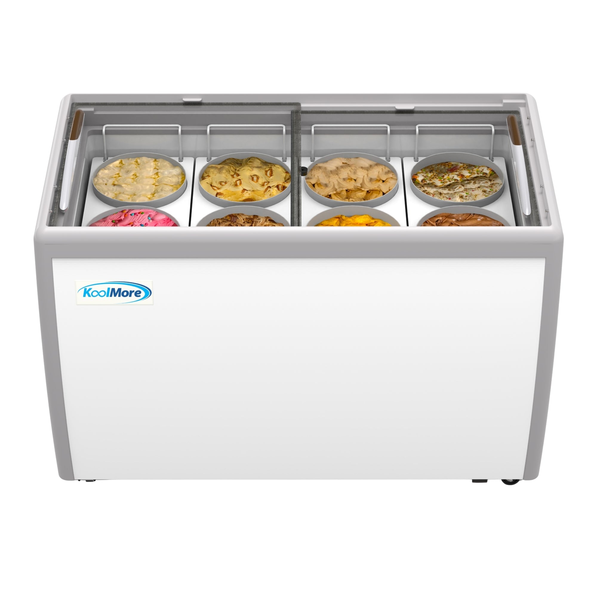 50 in. 8 Tub Ice Cream Dipping Cabinet Display Freezer with Sliding Glass Door, 13 cu. ft.