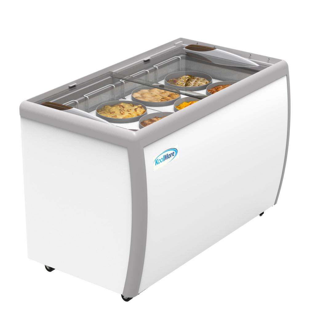 50 in. 8 Tub Ice Cream Dipping Cabinet Display Freezer with Sliding Glass Door, 13 cu. ft.