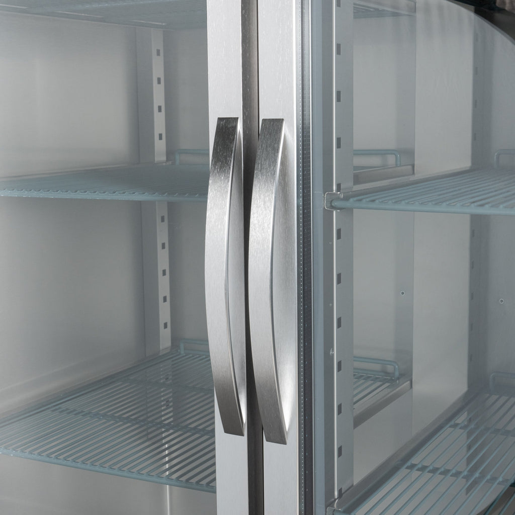 54 in. Two-Glass-Door Commercial Reach-In Refrigerator with Top-Mounted Compressor, 49 cu. ft. in Stainless-Steel