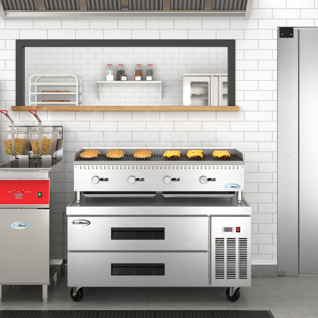 48 in. 2-Drawer Commercial Chef Base Freezer in Stainless-Steel