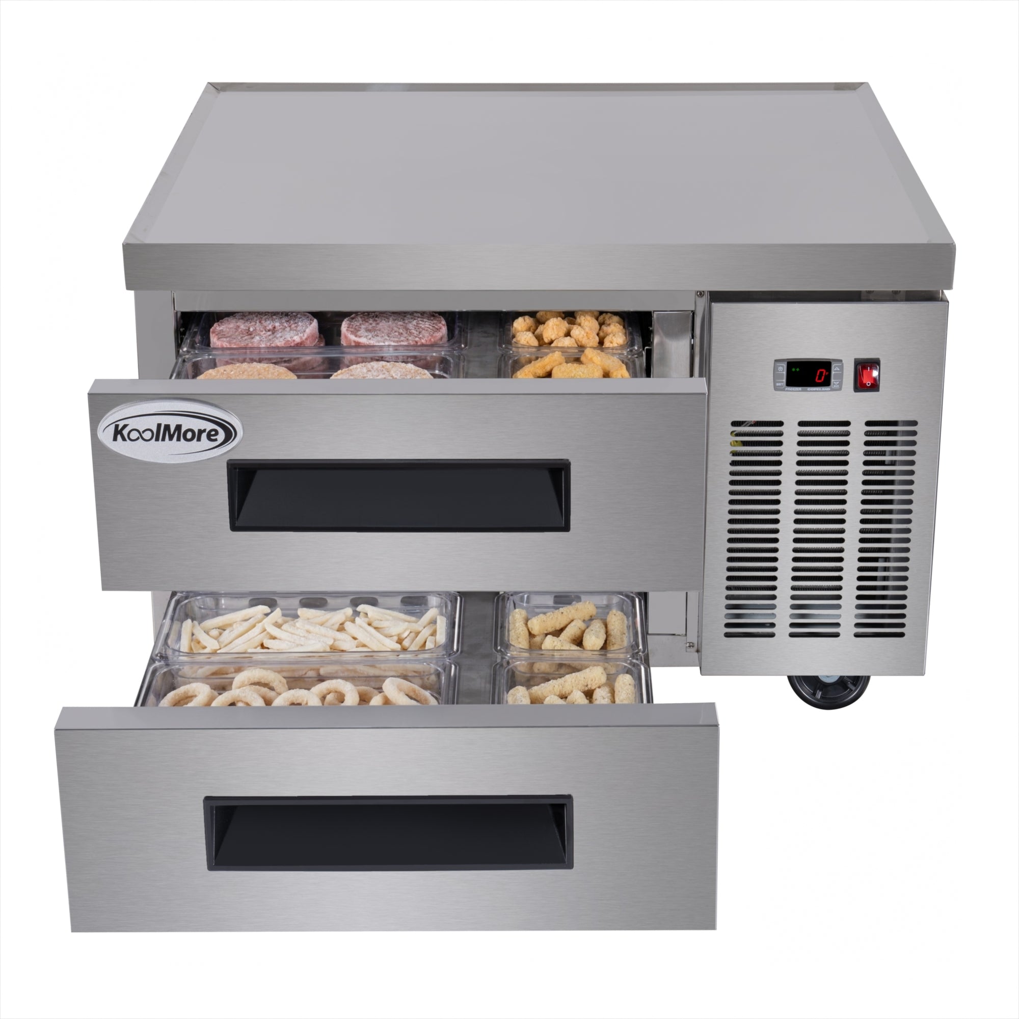 36 in. 2-Drawer Commercial Chef Base Freezer in Stainless-Steel