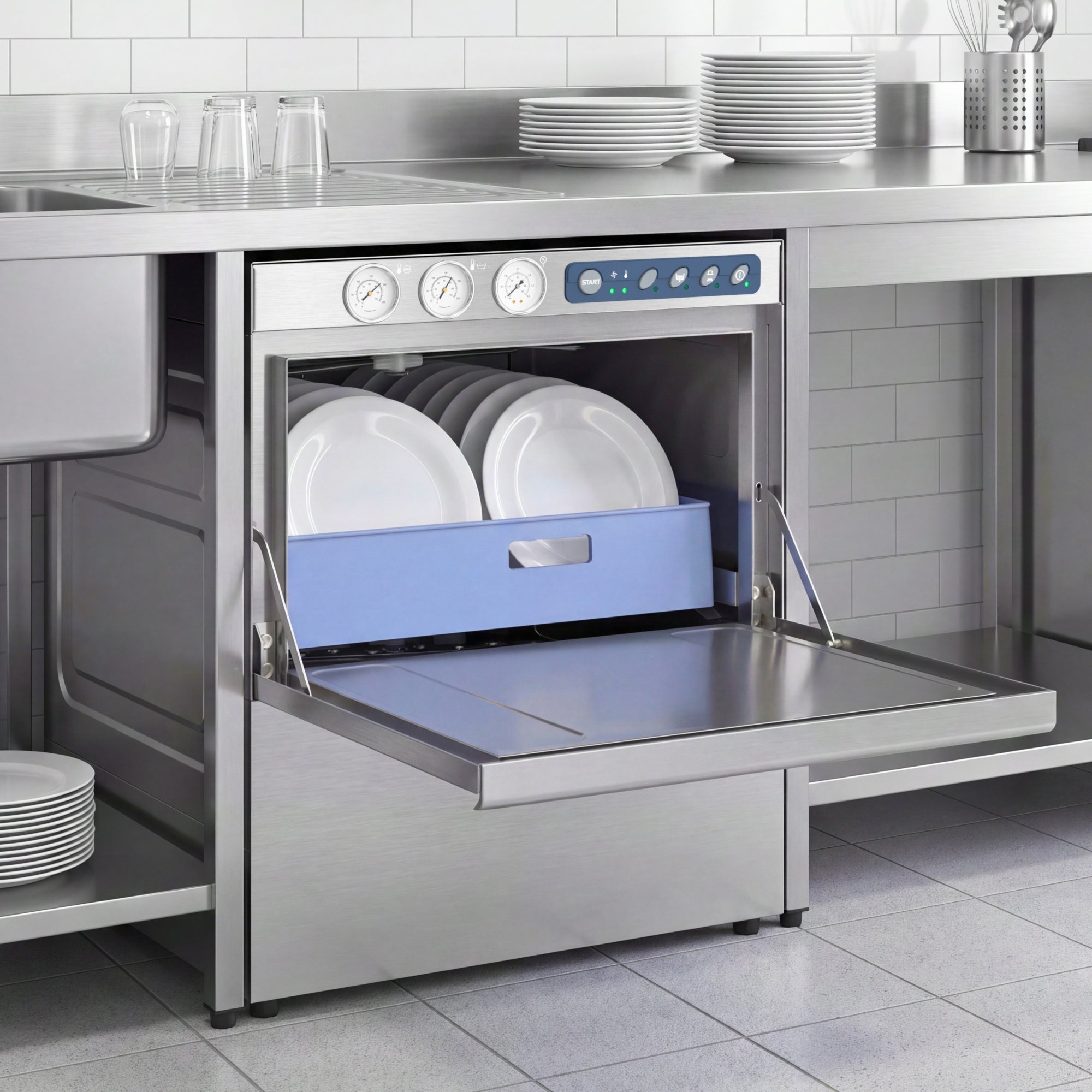 24 in. Commercial High-Performance Undercounter Dishwasher, 240V in Stainless-Steel