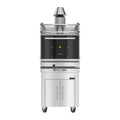 28 in. Commercial Charcoal Oven with Warming Racks and Base Cabinet in Stainless-Steel
