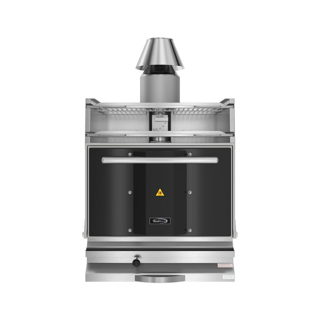 28 in. Commercial Charcoal Oven with Warming Racks in Stainless-Steel