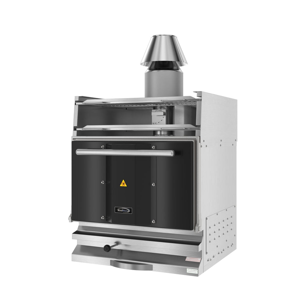 28 in. Commercial Charcoal Oven with Warming Racks in Stainless-Steel