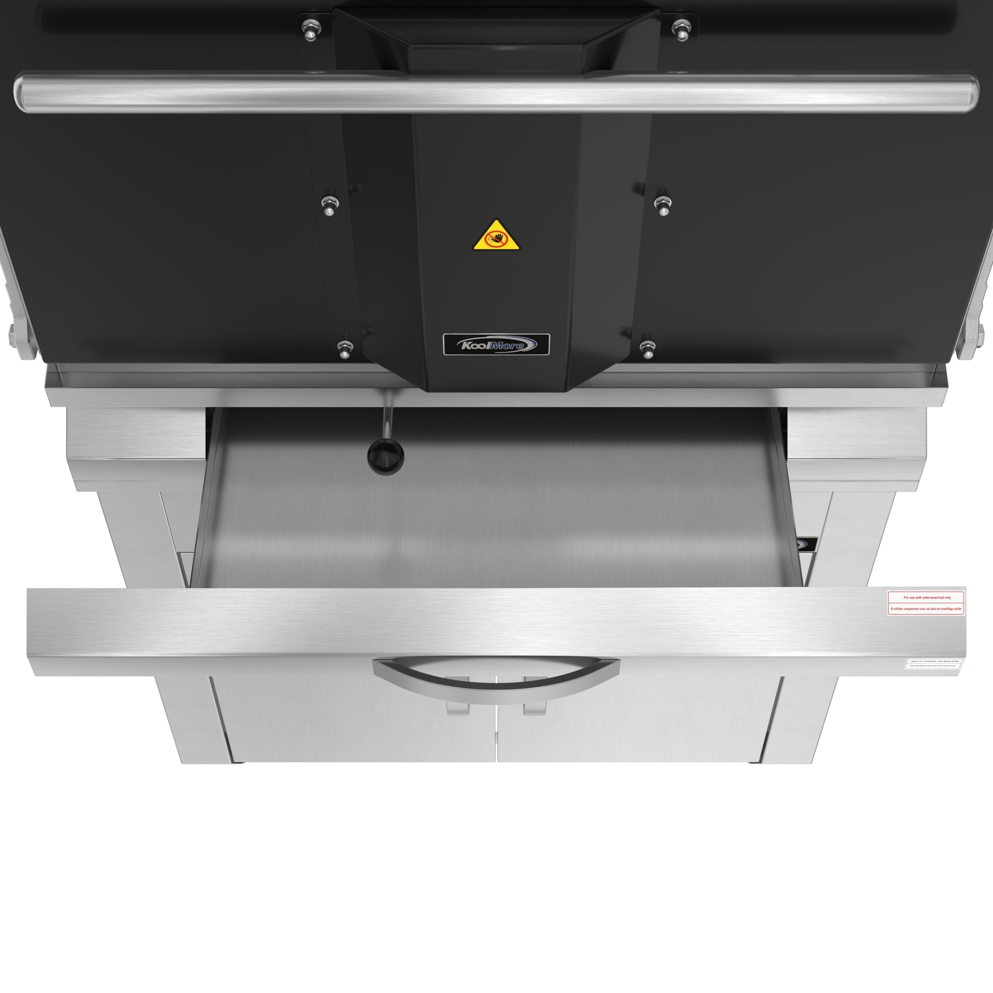 35 in. Commercial Charcoal Oven with Warming Racks and Base Cabinet in Stainless-Steel