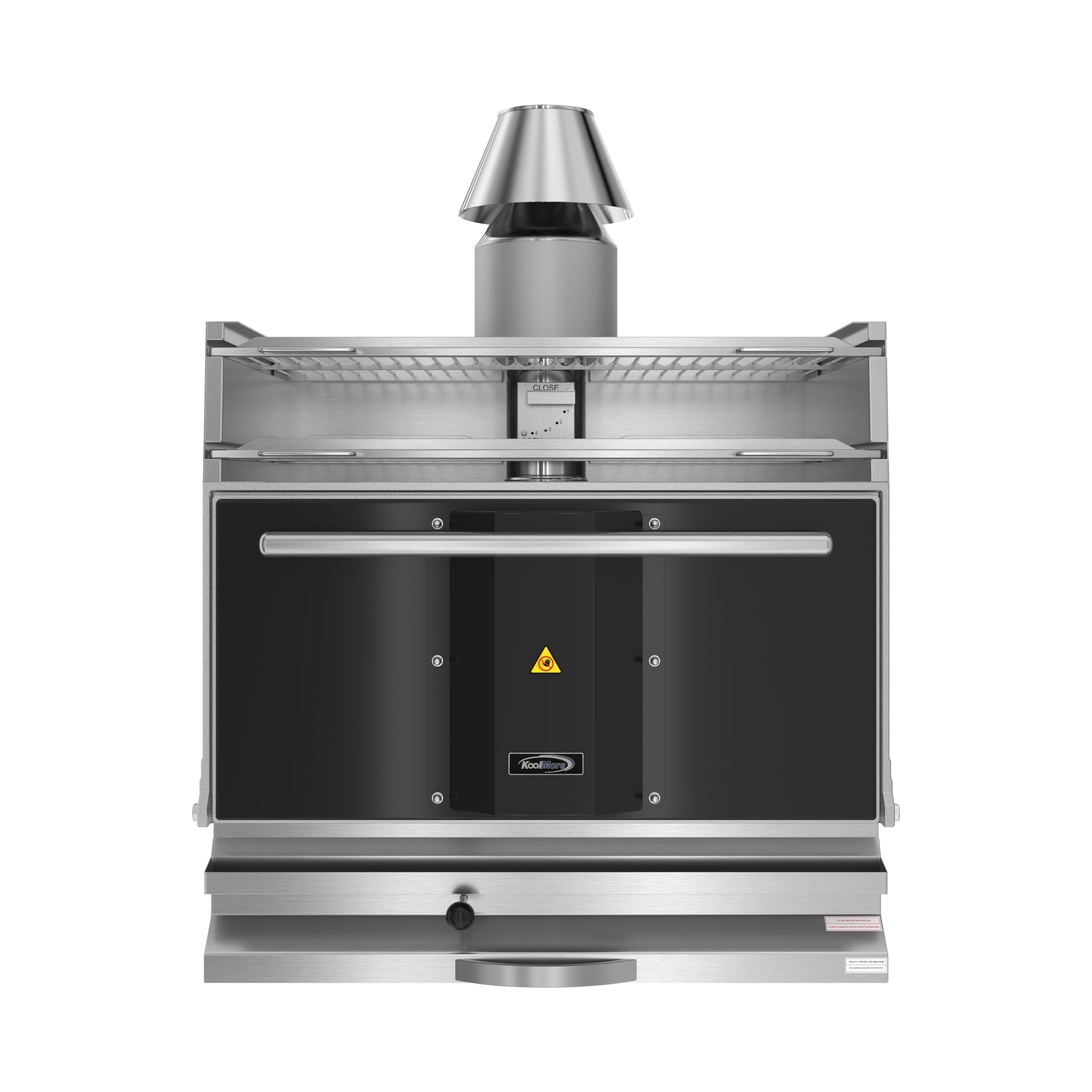 35 in. Commercial Charcoal Oven with Warming Racks in Stainless-Steel