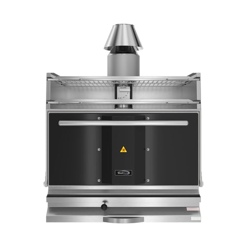 35 in. Commercial Charcoal Oven with Warming Racks in Stainless-Steel