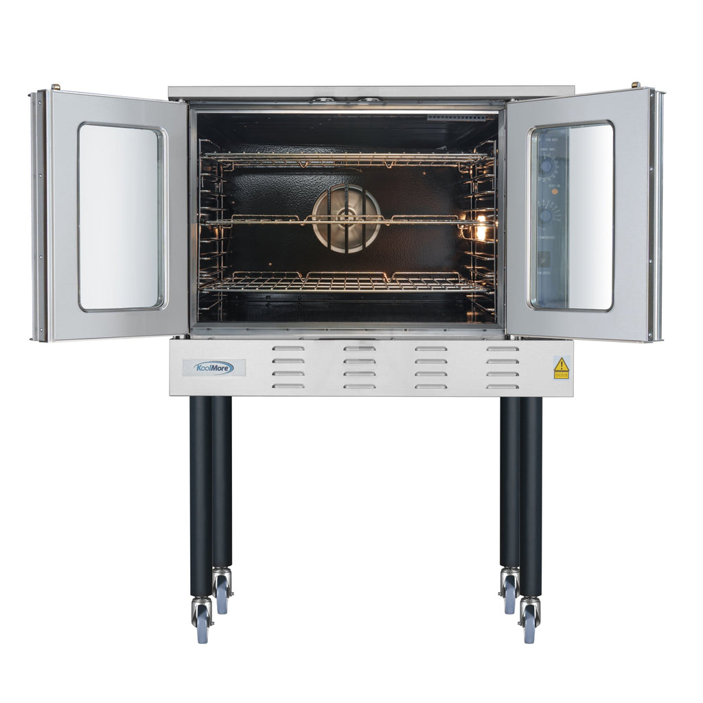 38 in. Full Size Single Deck Commercial Natural Gas Convection Oven 54,000 BTU With Casters