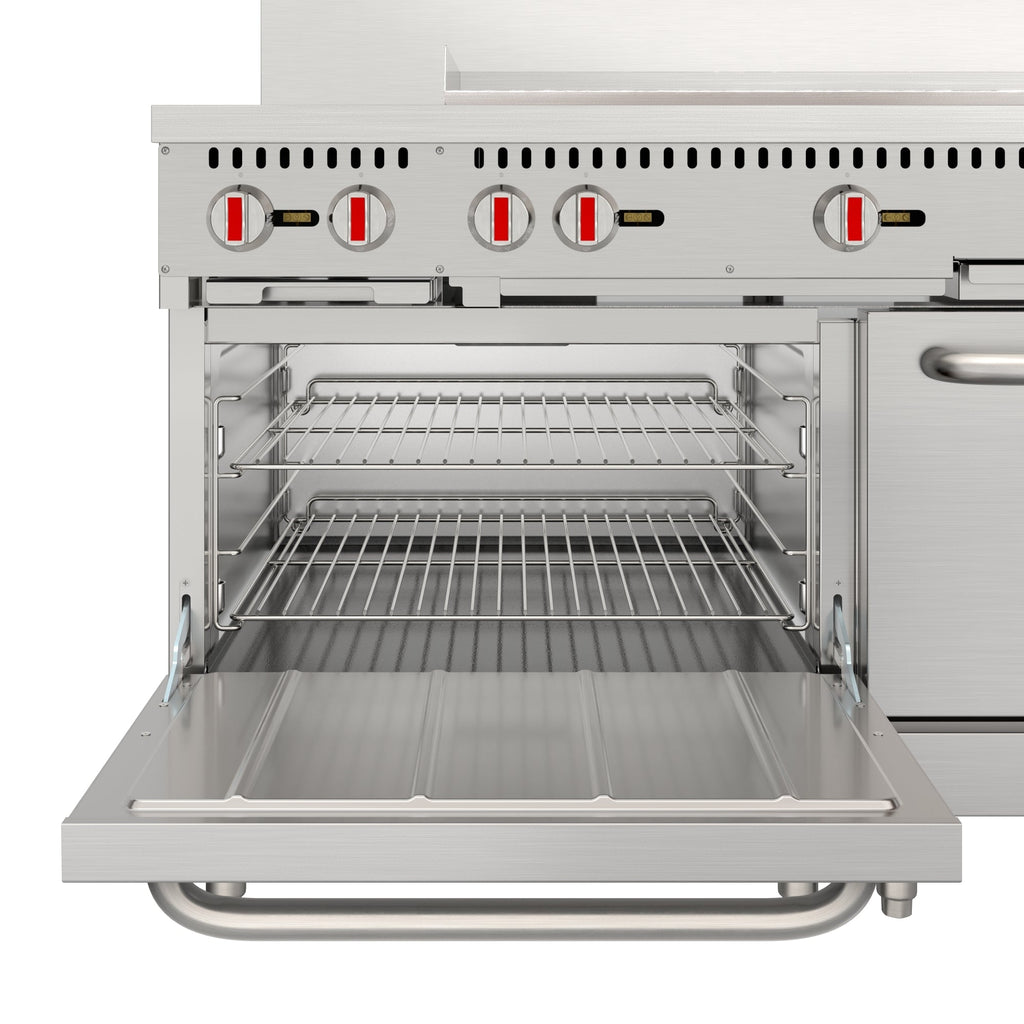 60 in. Dual Oven Commercial Range with 48 in. Griddle and 2 Burners in Stainless-Steel