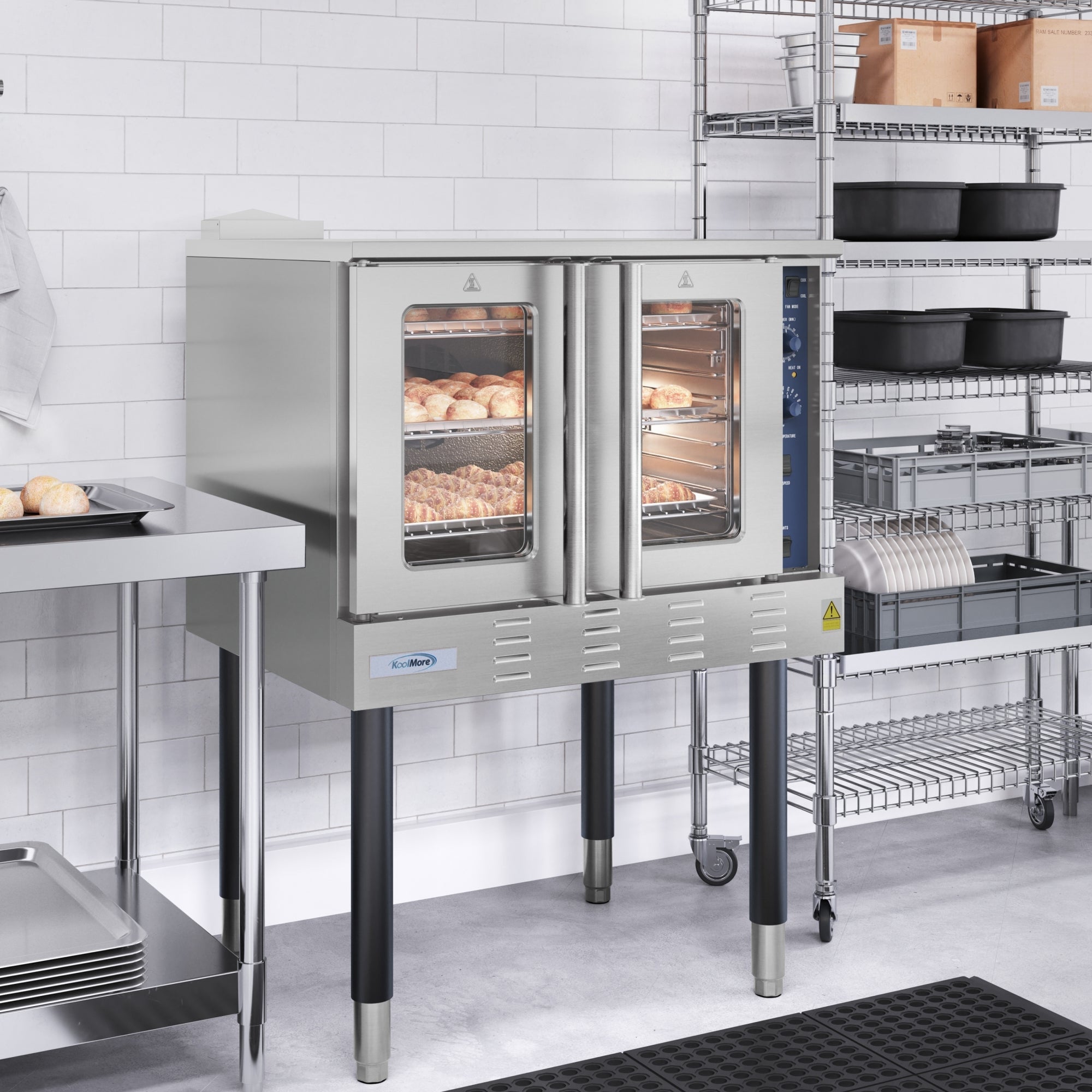 38 in. Full Size Single Deck Commercial Natural Gas Convection Oven 54,000 BTU