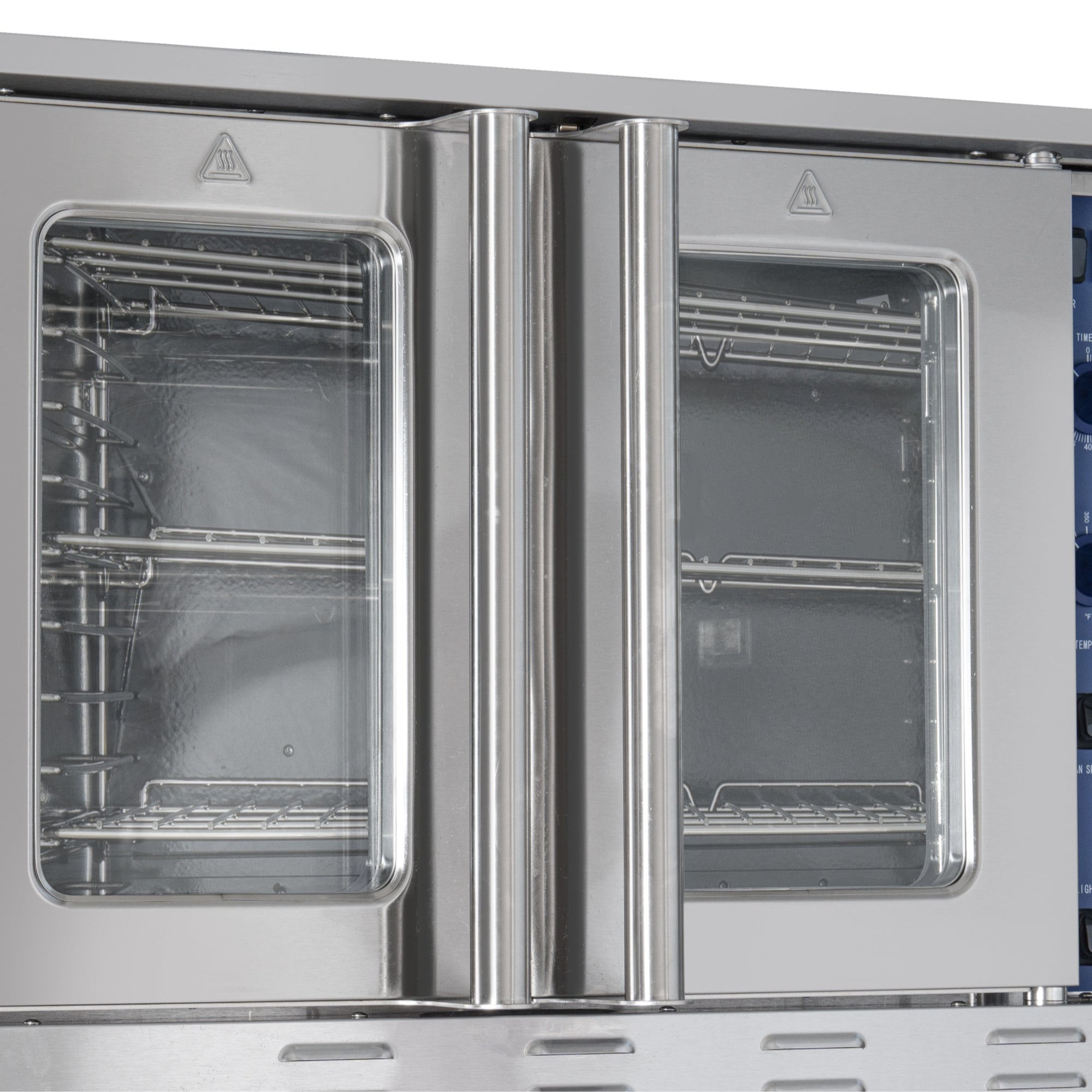 38 in. Full Size Double Commercial Natural Gas Convection Oven 108,000 BTU Total with Stacking Kit