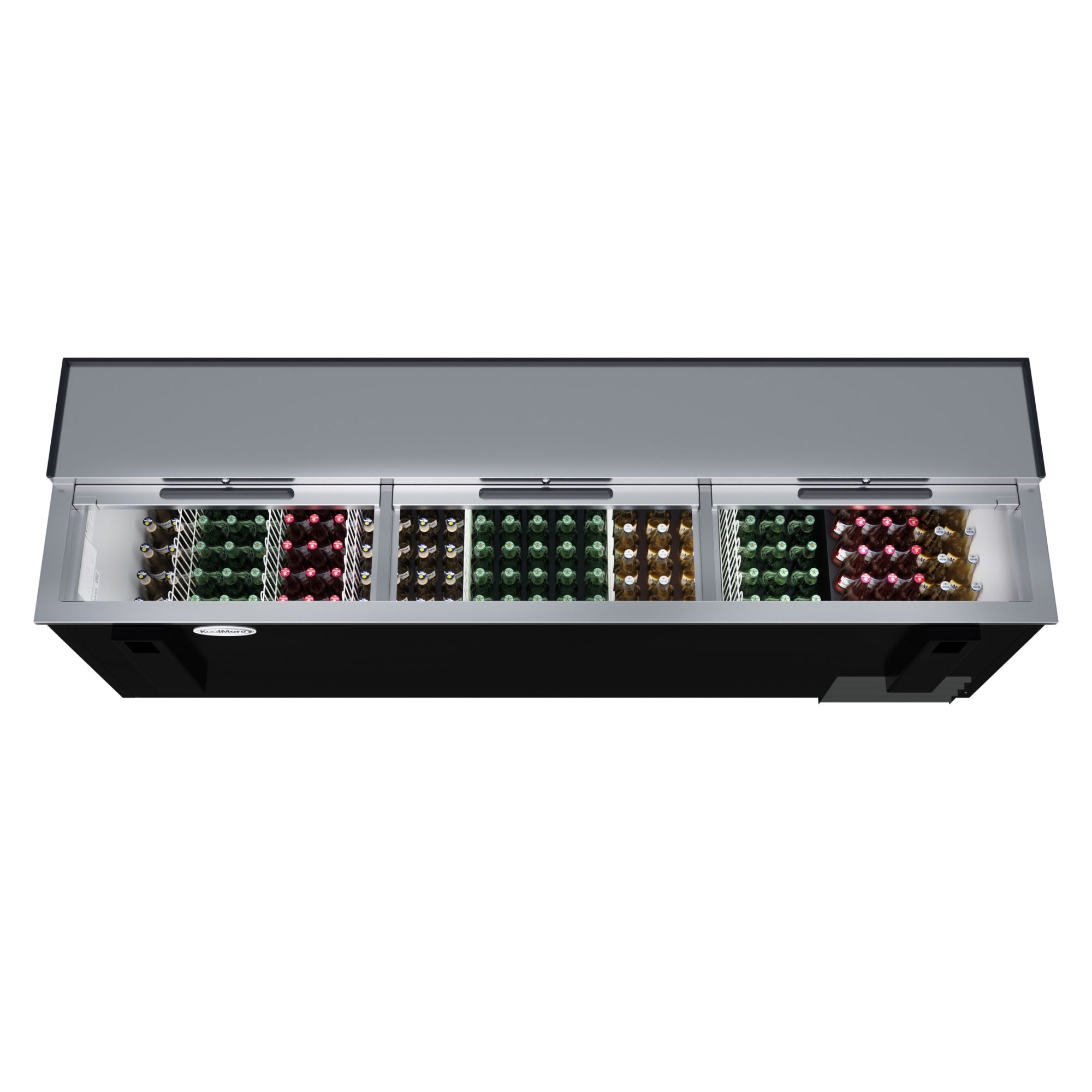 95 in. Commercial Bottle Cooler in Black with Built-In Opener, ETL Listed, 30 cu. ft.